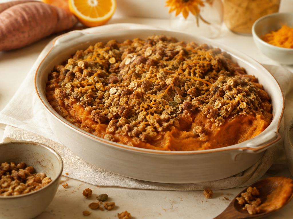 Puré de camote crujiente